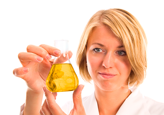 Specialized Personnel Woman with flask_Cedarome Expertise